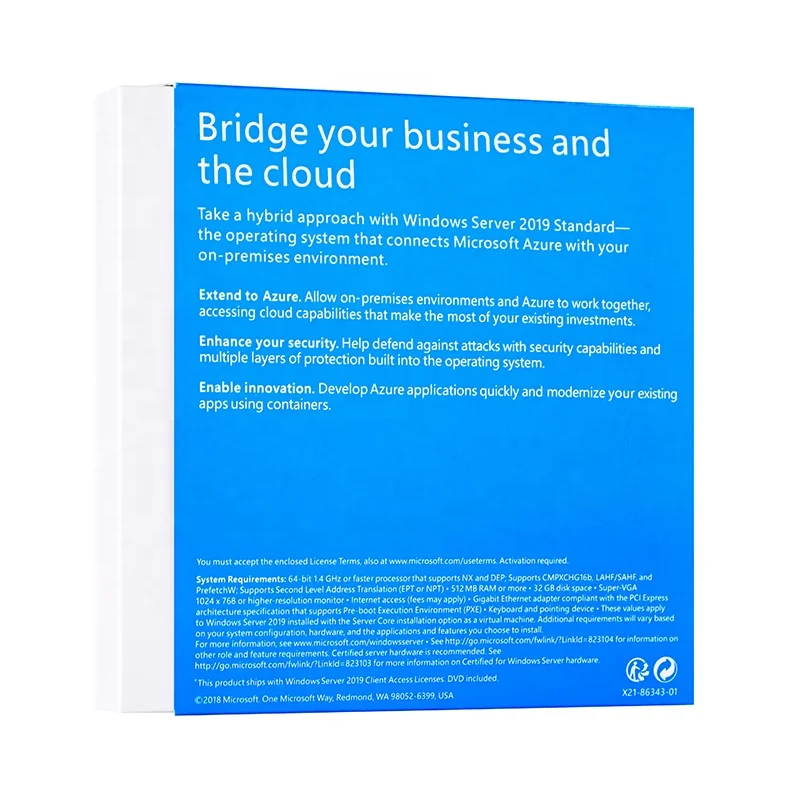 Windows Server 2019 Standard - 16 Core OEM и 5 CALs Win server STD