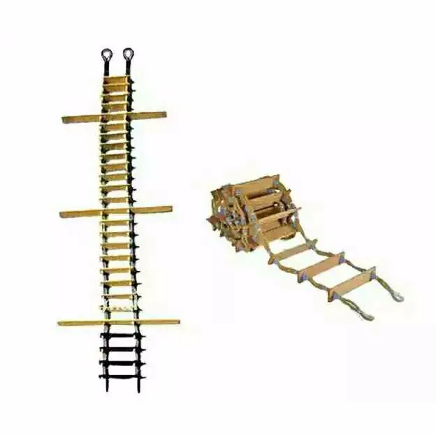 Factory good quality marine boat marine Emergency Escape wooden Rope Embarkation ladder