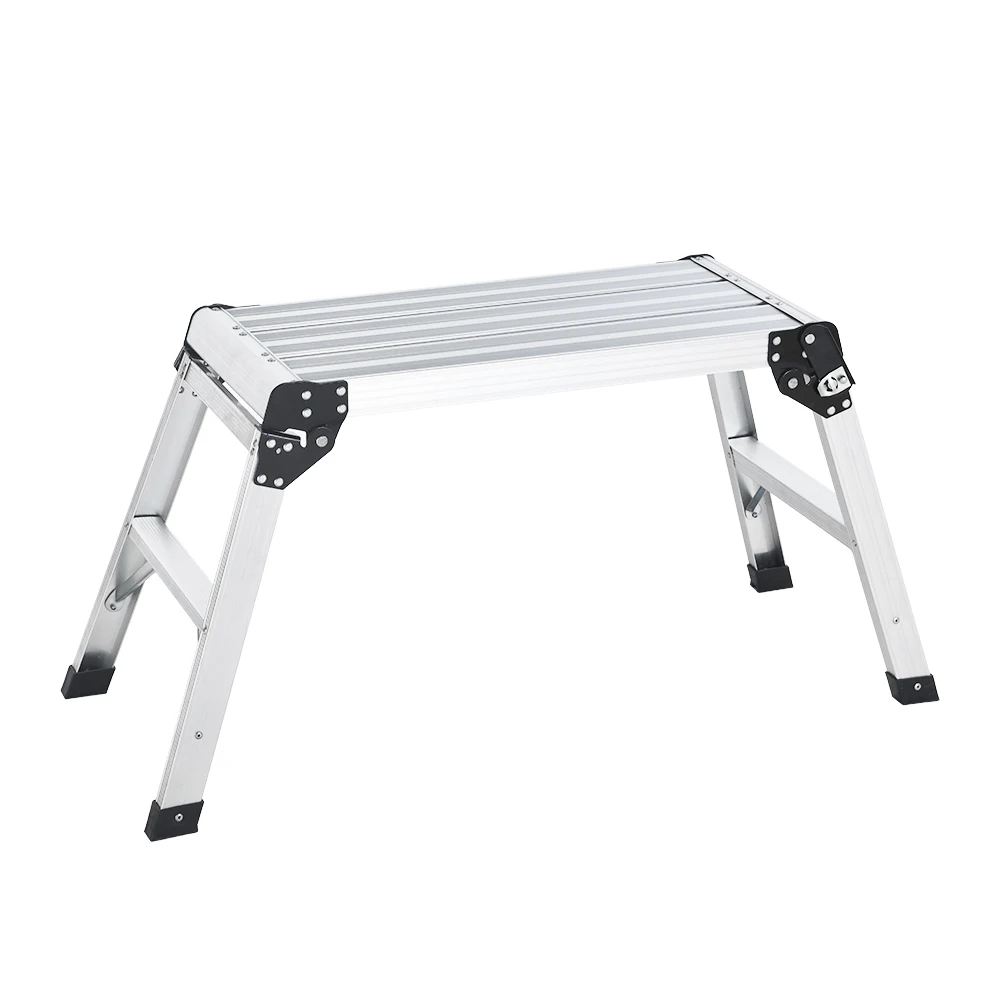 Kollmax Folding Ladder Foldable Aluminum Alloy Work Platform Hop Up Working Bench Step Ladder Capacity Work Platform Ladder