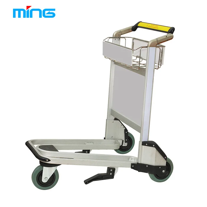 Aluminum Style Airport Luggage Trolley Metal Shopping Cart