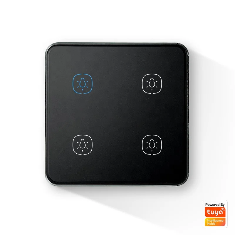 New AG glass touch switch EU 1/2/3/4 Gang wireless remote control switch Tuya ZigBee smart light switch
