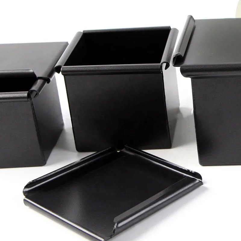 Wholesale Aluminum Non-stick mini Square Cube Loaf pan 5/6/7/8/9/10cm Bread Toast Baking Tin Pan mold with lid baking tool