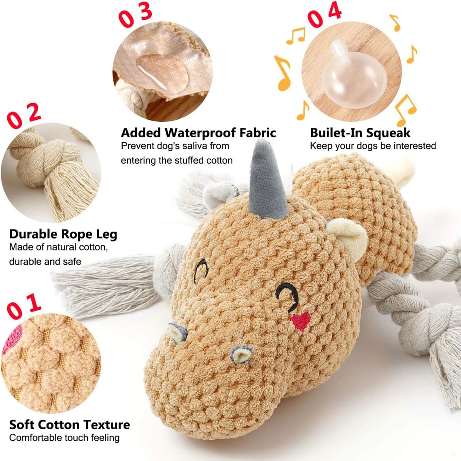Manufacturer Wholesale Custom Dog Plush Rope Toy Pet Dog Chew Toy Squeaky Interactive Dog Toys