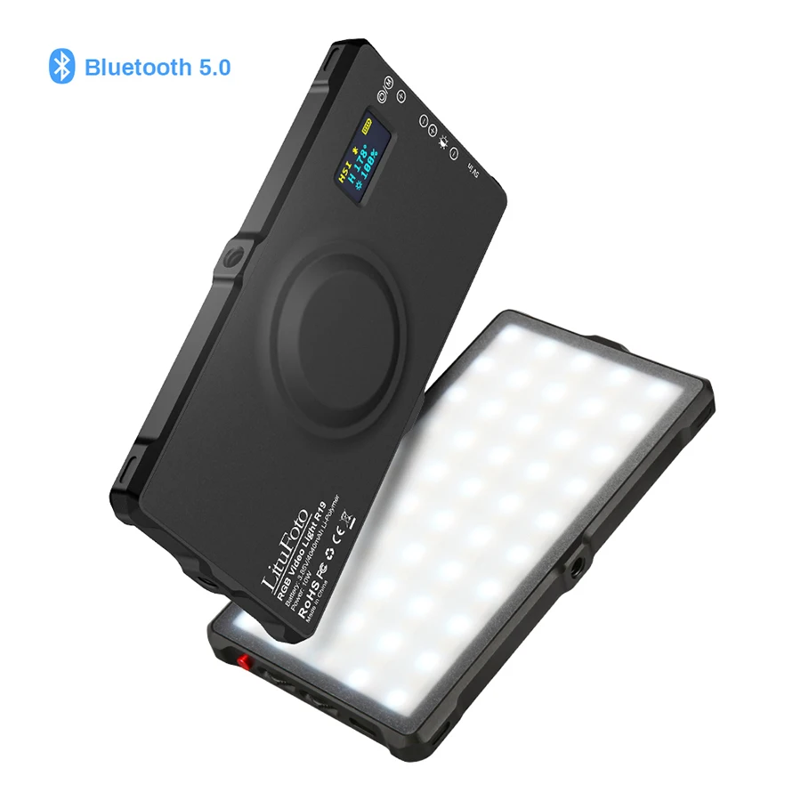 Сверхъяркая Светодиодная лампа RGB для видеосъемки с управлением через приложение, OLED-экран, 145 лампочек, аккумулятор 4040 мАч