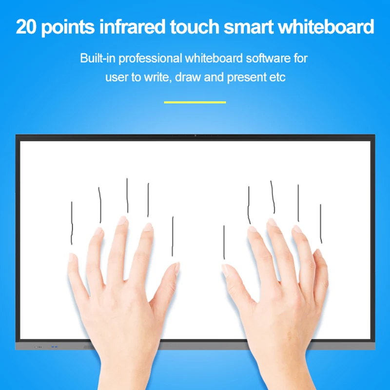 75 Inch Dled Display 4K Video Wall Screen Support Network Sharing 8 Array Microphones All In One Conference Machine