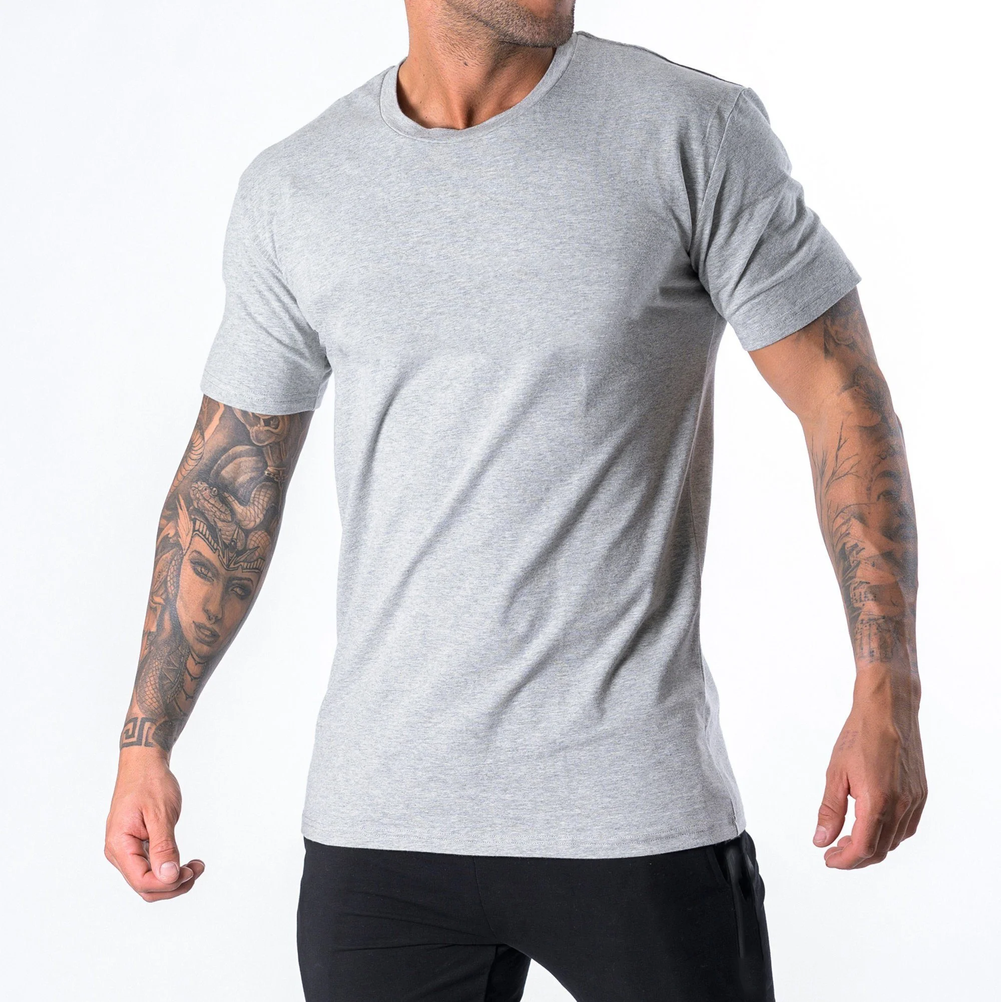 dongguan apparel tshirts blank custom men fit fitness sports bulk cotton plain t shirts