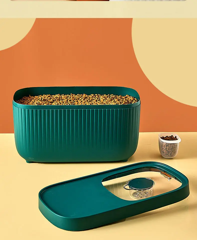 Durable Sealed Dry Food Container Rice Storage Box With Lid Measuring Cylinder Moisture Proof Grain Storage Boxes 4 Colors