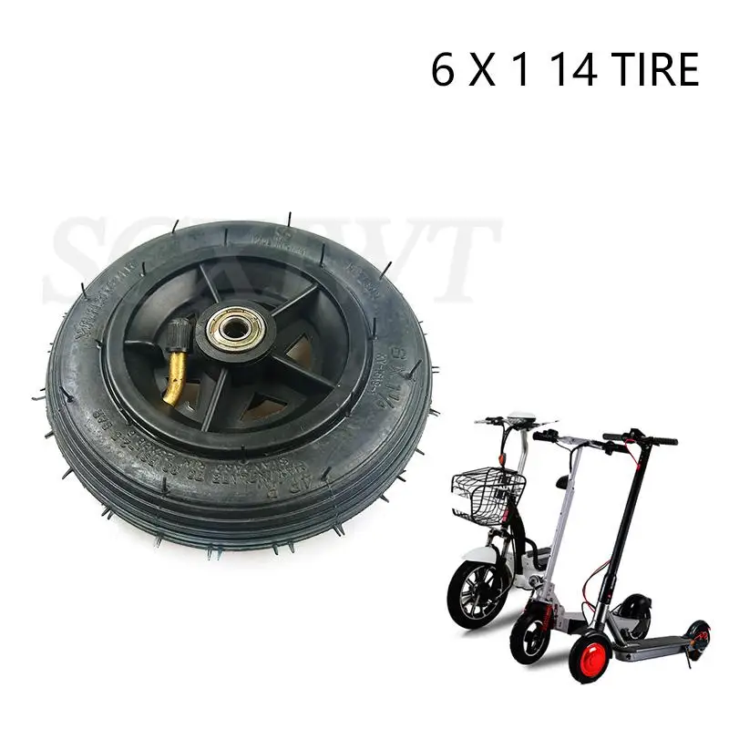 Шина для мотоцикла 6x1 1/4 150 мм колесо скутера с пластиковой втулкой электрического колеса 6-дюймовая пневматическая