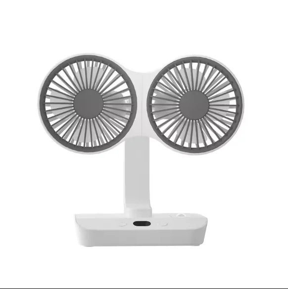 Office Home Outdoors fan 360 Degree Rotation USB Rechargeable 4 Gears Dual Head Oscillating Desktop Fan
