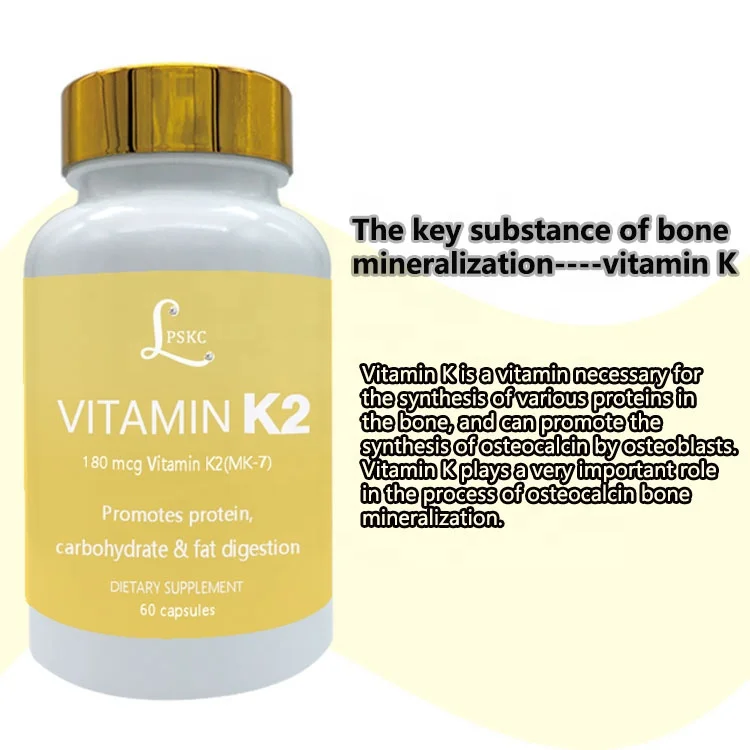 Private Label Best Combo Vitamin D3 5000IU Vitamin K2 Supplement Supports Healthy Bones  Softgels Capsules