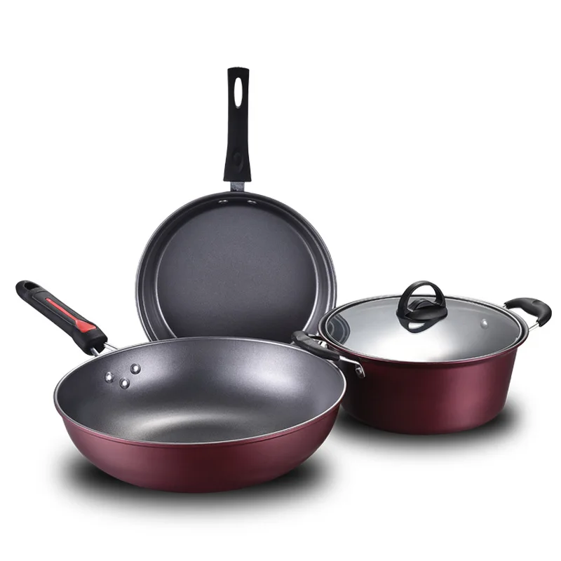 
Nonstick Cookware Sets of 5 Frying Pan Wok Stew pot Soup pot 