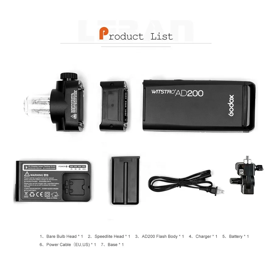 Карманная вспышка Godox AD200Pro 2 4G TTL Speedlite Flash Strobe HSS с литиевой батареей 2900 мАч Вт и неизолированной