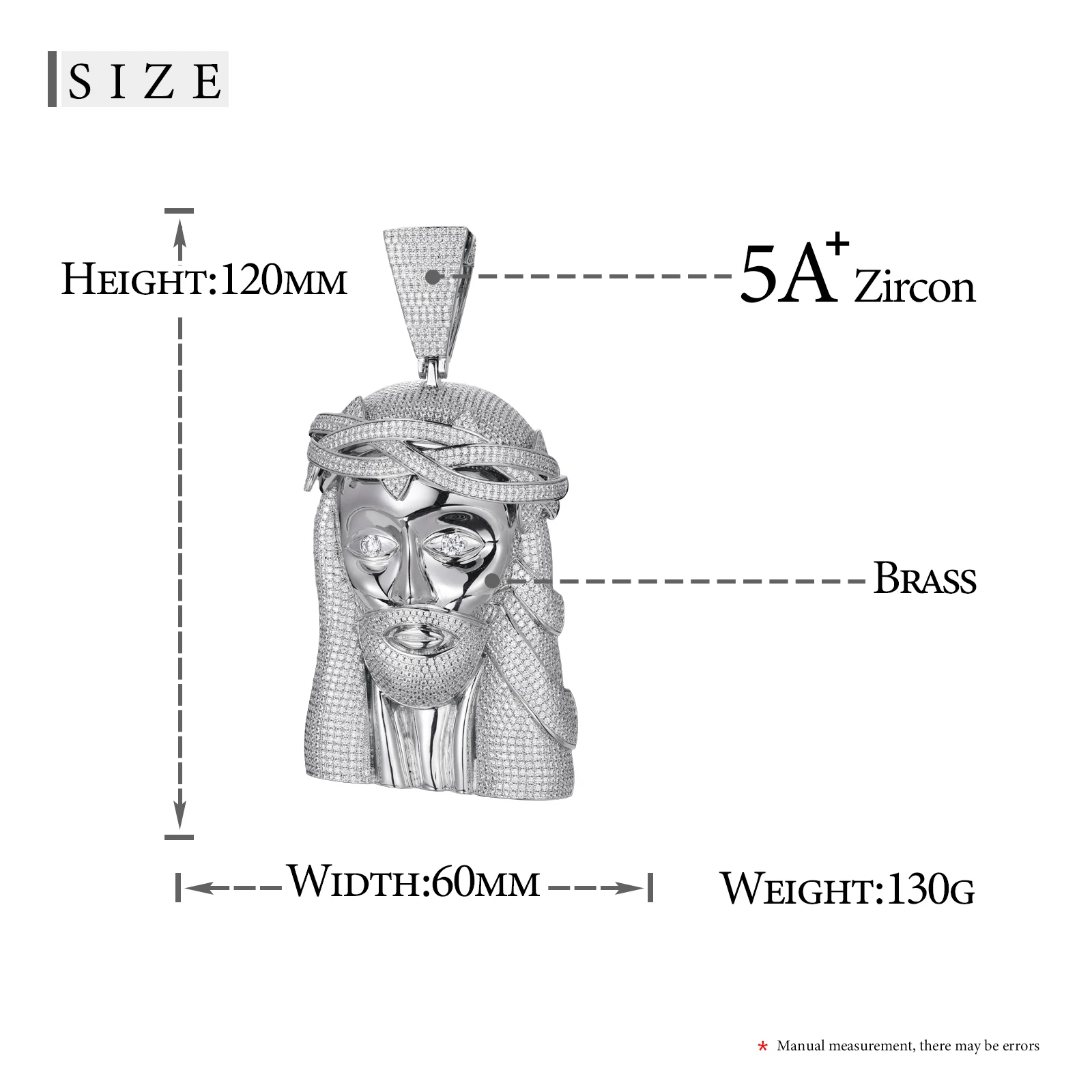 Dropshipping USA Stock Hip Hop Jewelry 18K Gold Plated Brass Micro Paved AAAAA CZ Diamond Iced Out Big Size Jesus Pendant