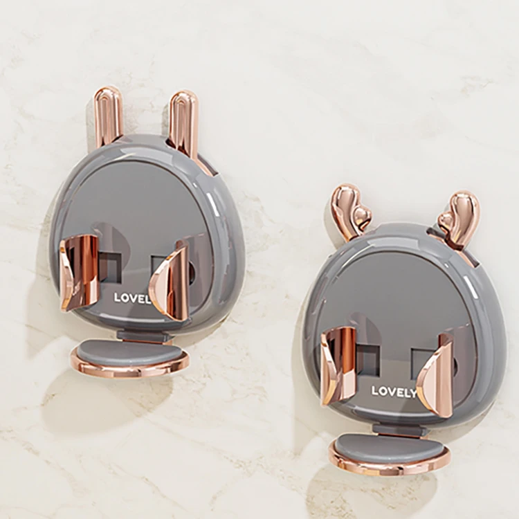 Sesame Good Quality Wall Install Toothbrush Rack Cartoon Animal Style Plastic Bathroom Holder for Electric Toothbrush