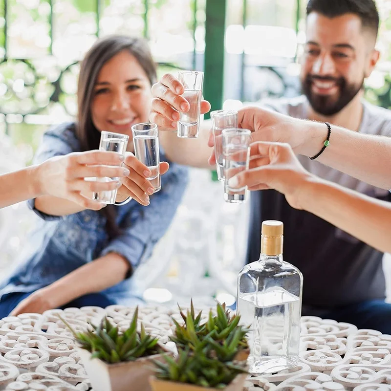 Tall Shot Glass with Heavy Base Tequila Shot Glasses Clear Glass Cup for Party