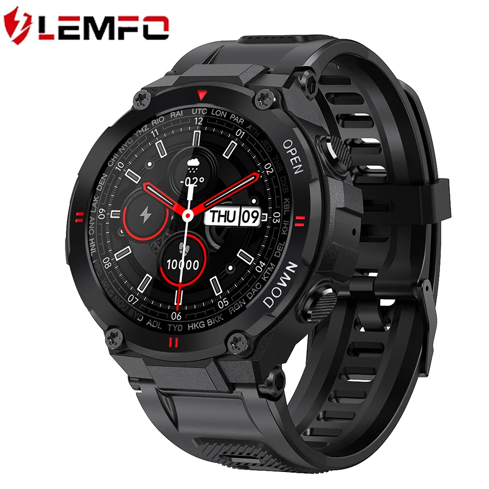 LEMFO NEW arrival K22  light soft 1.28inch full touch IPS screen 240*240 resolution smart watch wearable devices for men