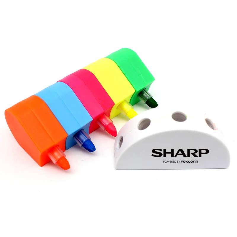 Customized funny flower promotion plastic highlighter markers pen Promotional gifts for Children Kids Students