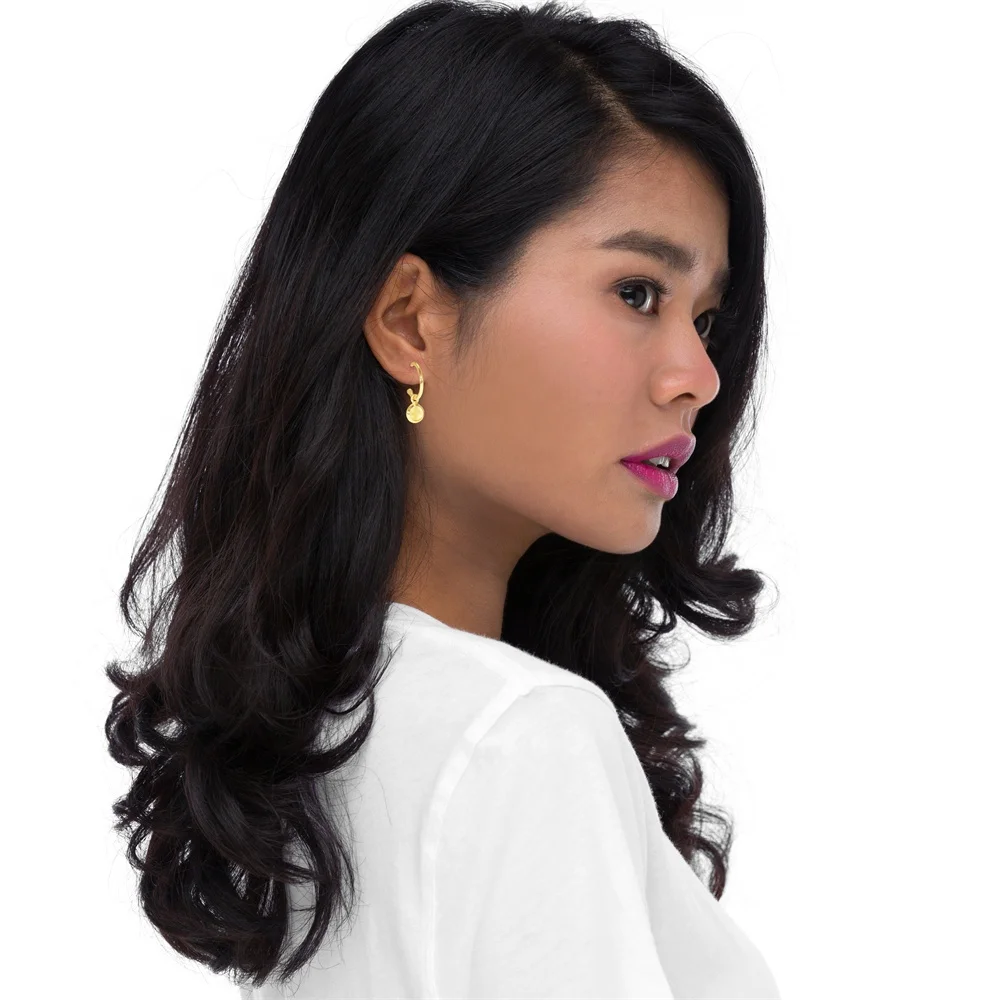 Ouj Custom 18K Gold Plated Gem Stone Crystal Charm Earrings for Women Gemstone Ruby Citrine Topaz Mini Hoop Huggies Earrings