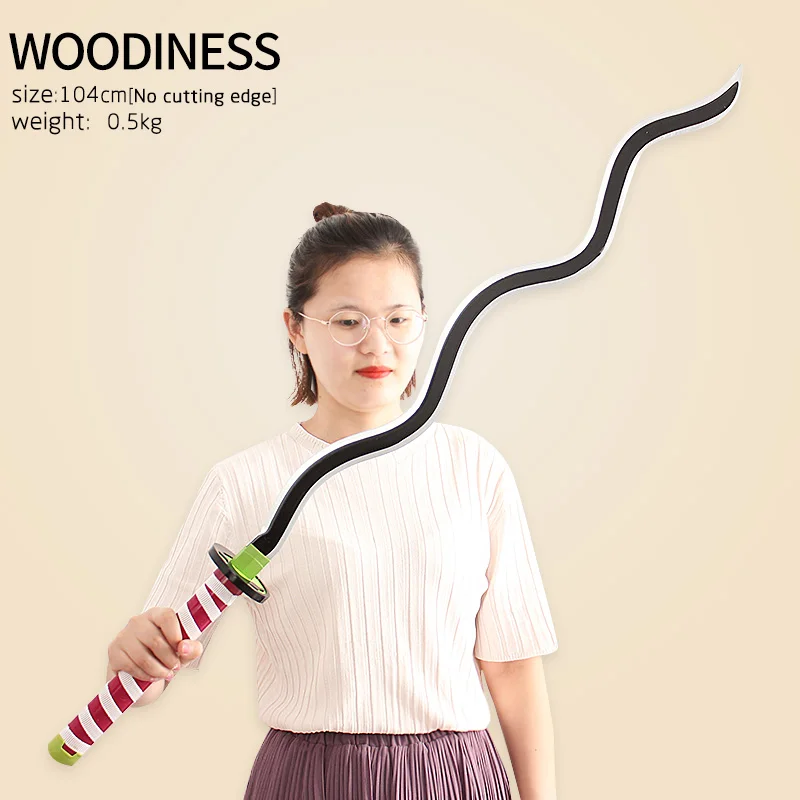 Bamboo Wooden 104cm Tanjiro Samurai Sword Katana Japanese Toy Katana Sword For Kids Cosplay