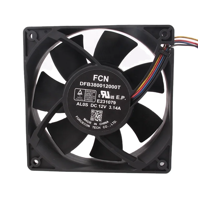Оригинальный FCN 24V 48V DC12V 3.14A EC AC 120X120X38MM 12cm 12038 четырехпроводной контроль температуры насильственный DFB380012000T охлаждающий вентилятор