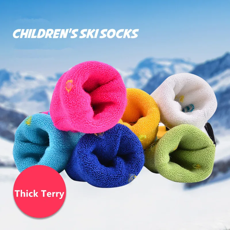  Зимние теплые гольфы Socksmate для катания на лыжах детские Нескользящие супер толстые Лыжные носки Детская уличная спортивная одежда длинные термоноски с