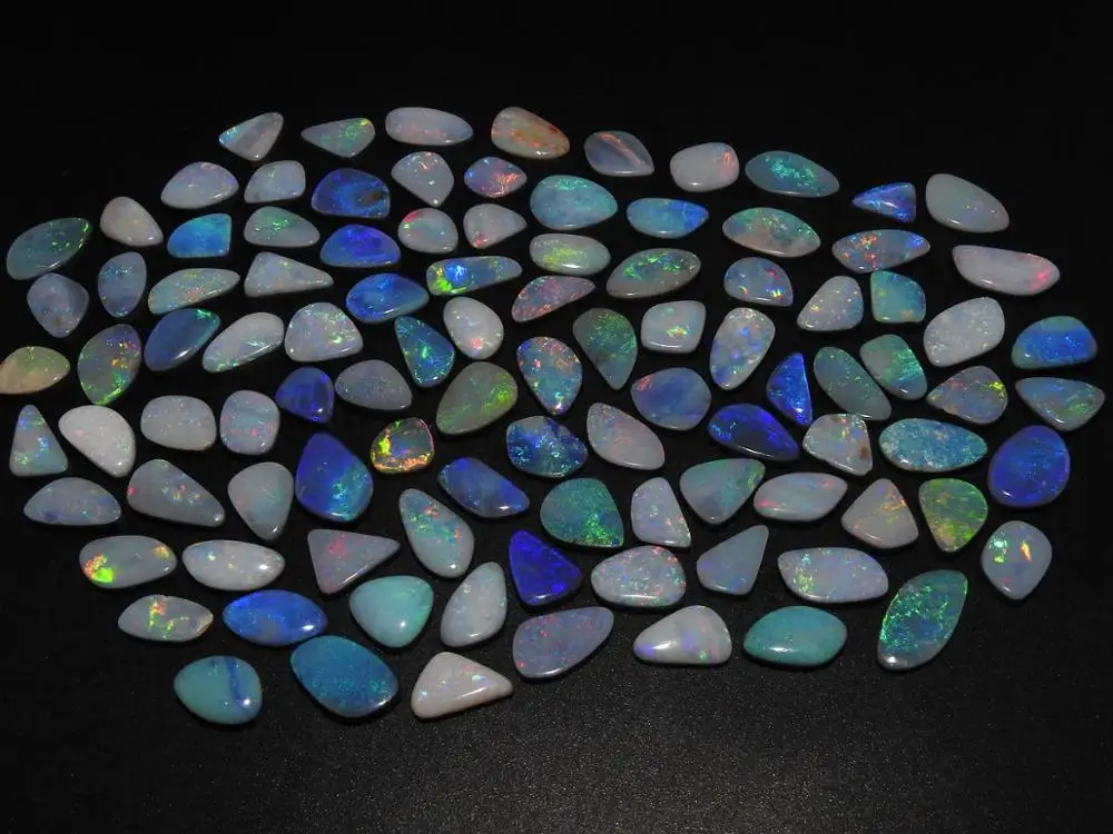 Australian Opal Doublet,cabochon,smooth,multi Fire,fancy Shape,for Making Jewelry,handmade,loose Stone,gemstone,pendent,natural