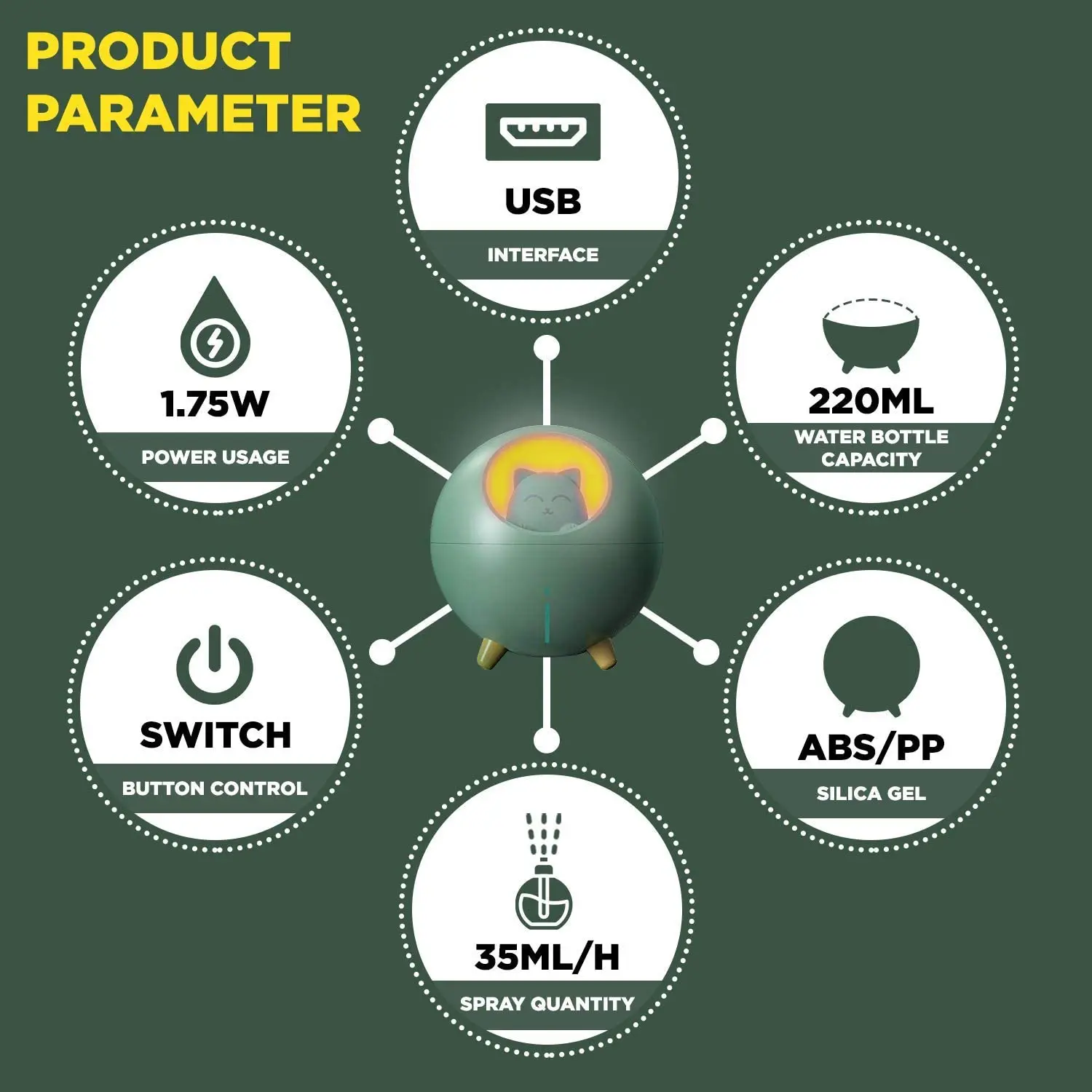 heat lighting aroma dimming bedside essential oil accessories aromatherapy ultrasonic essential oil diffuser humidifiers