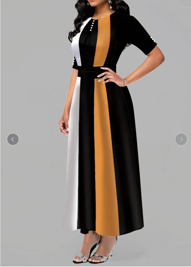 
wholesale floral print fabric plus size patchwork dress midi dress 