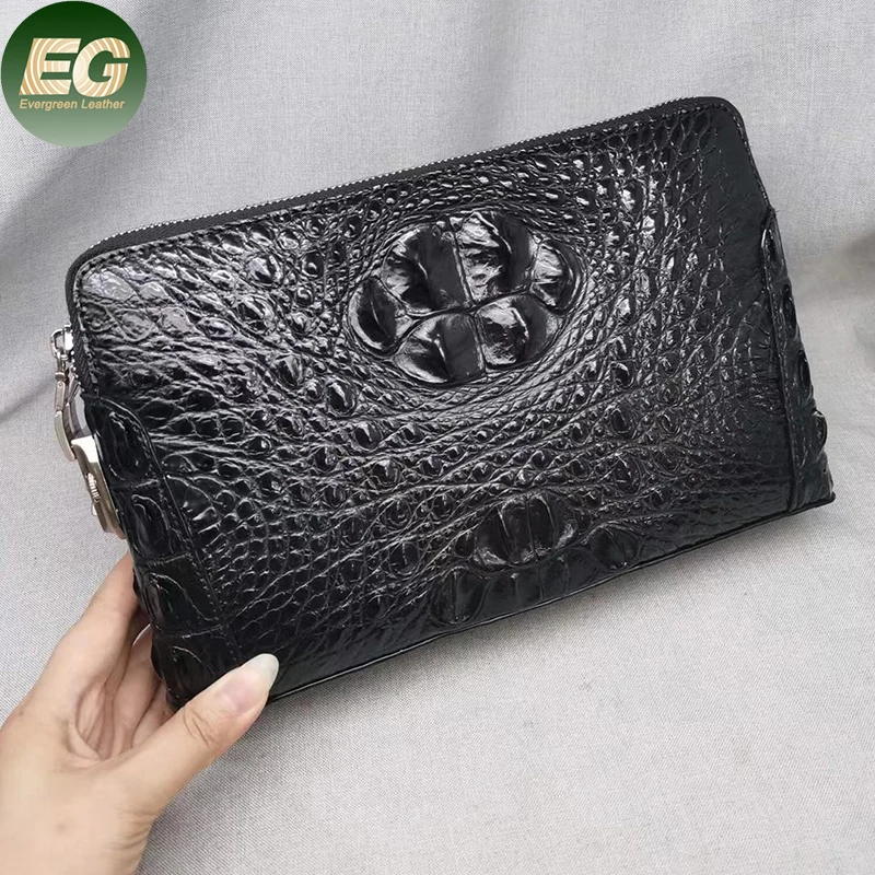 RCO27 Clutch Men for Business Designer Crocodile Leather bags Zipper Luxury Crossbody Storage with lock custom zip lock bag