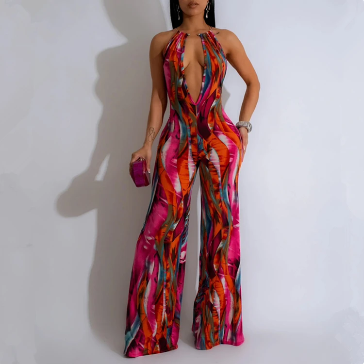 2025Winter Wears Womens Wholesale Sleeveless Camou Jumpsuit