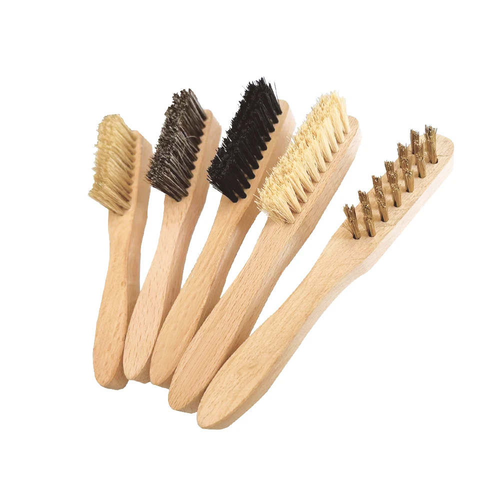 Factory supply customs wood handle Horsehair brush Shoe Stain Eraser  Suede Cleaning Kit