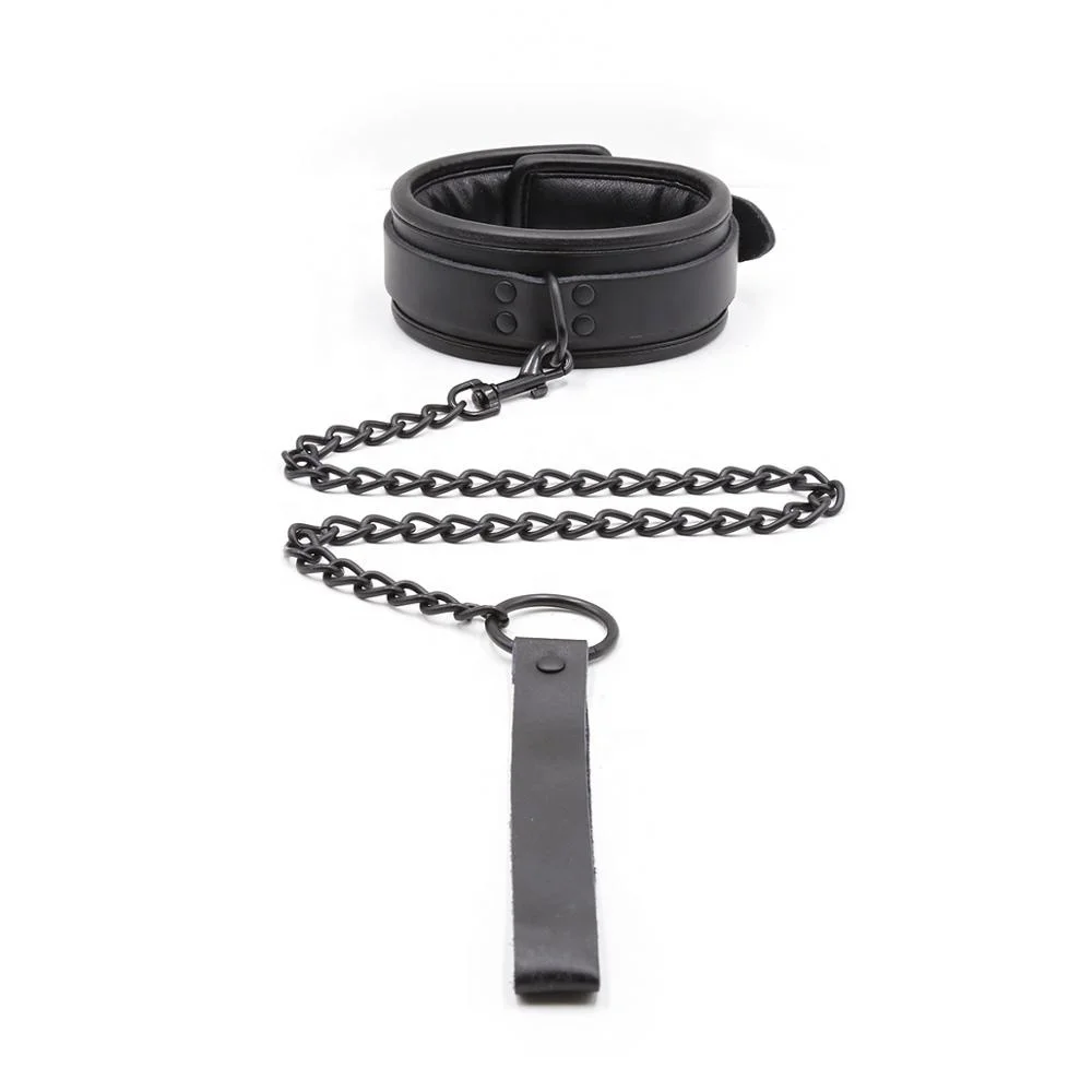 Mature Bondage Leash Collar Wrist and Ankle Cuffs Set BDSM Restraints For Fetish Slave