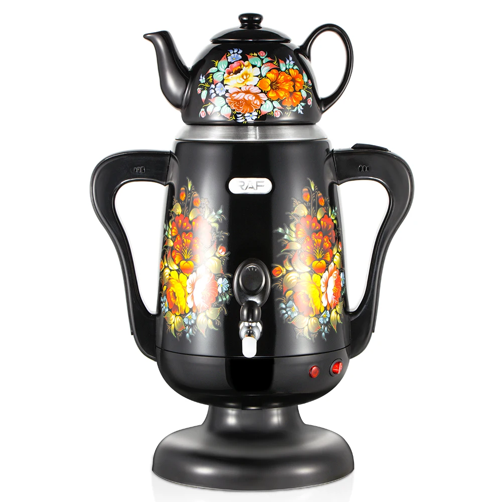 RAF Popular 3.5+0.6L Tea Maker Stainless Steel Persian Turkish Tea Kettle Electric Russian Samovar