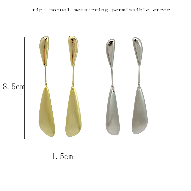 Wholesale High-end Elegant Tassel Geometric Gold Earrings 18k Matte Shiny Copper Women Arabic Gold Earring Designs