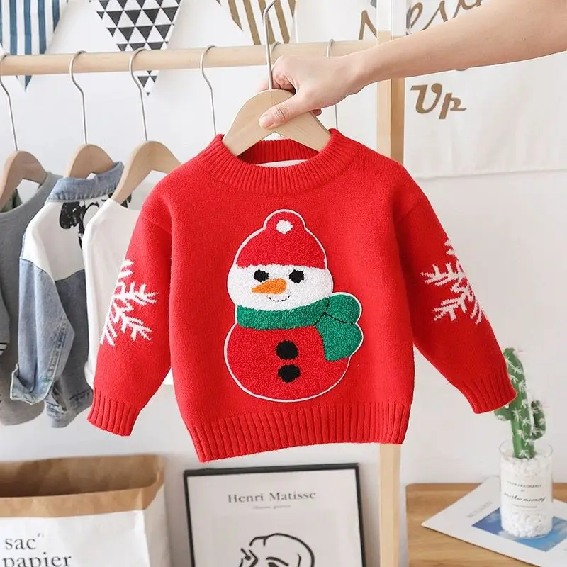 2023 Autumn New OEM / ODM Colorful Long Sleeve Loose Baby Sweaters Pullover Child Girls Baby Kids Knitted Sweater Top