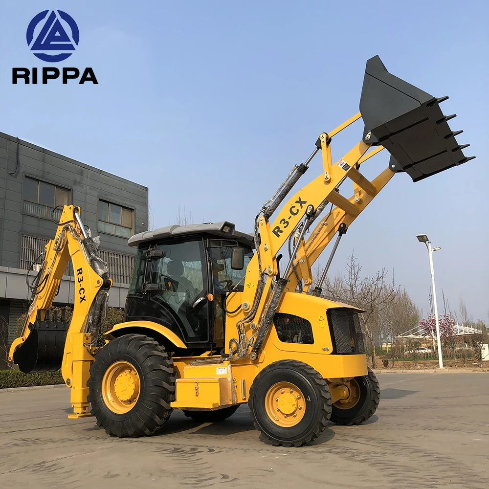 Chinese CE Euro 5 EPA Backhoe Excavator Loader 4 Wheel Small Mini Backhoe Loader