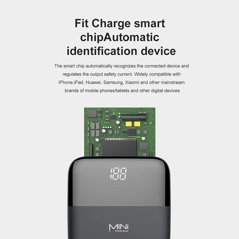  Новый дизайн Q5mini 10000 мАч Мини портативное зарядное устройство с Usb-кабелем со светодиодным