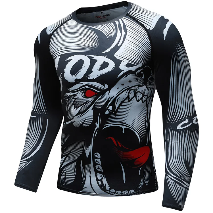Mens long sleeve tshirts custom rashguards jiu jitsu mma bjj rash guard