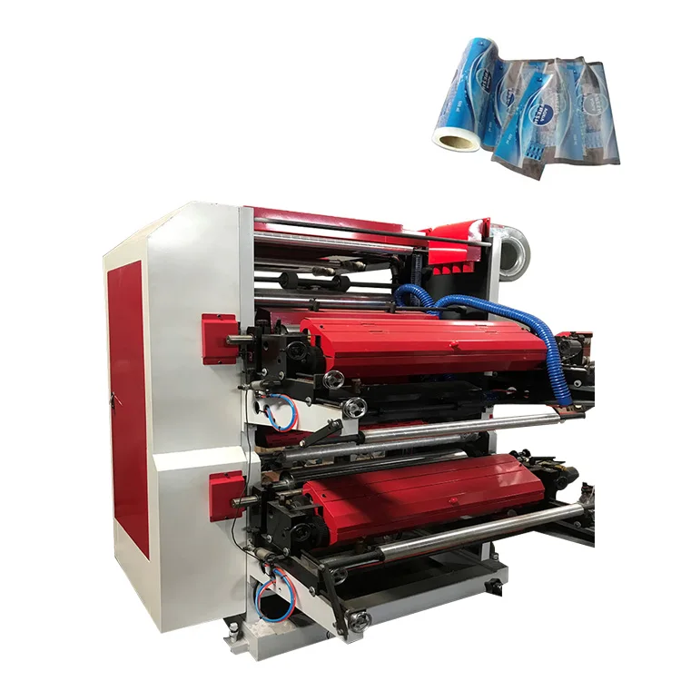 Full Automatic Roll To Roll Plastic Film Flexo Printing Machine 2 Color For Sale