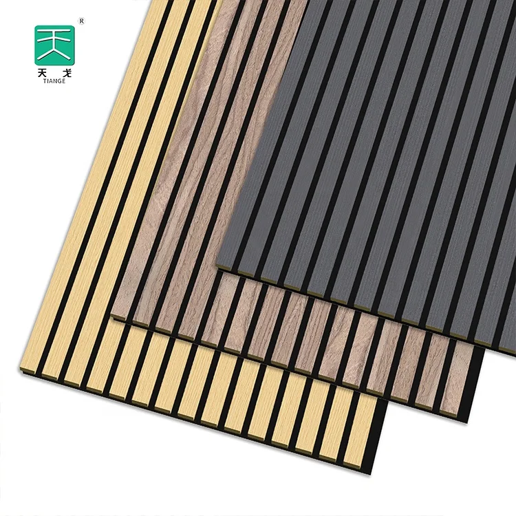 TianGe Wood Veneer Akupanel Diffusion Wooden Soundproofing Acoustic Wall Slat Panels for Home Studio