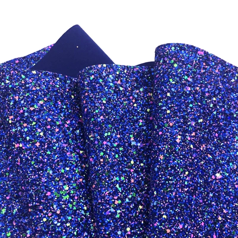 (BY4056) Sparkly Mixed Colors Chunky Glitter Leather Fabric For Making Evening Bags