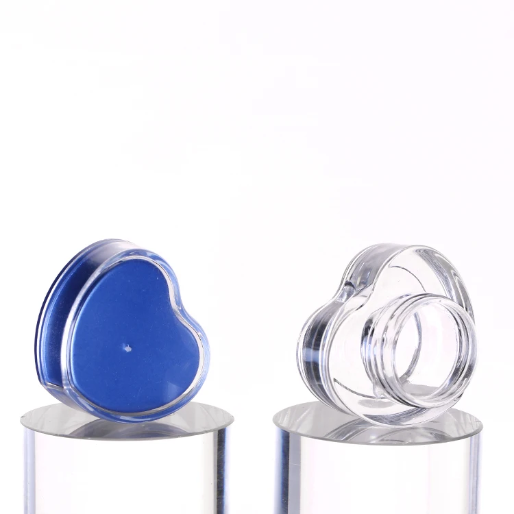 5g 10g heart shaped cute empty clear powder bottle colored nails salon lip scrub containers with lid for hair gel