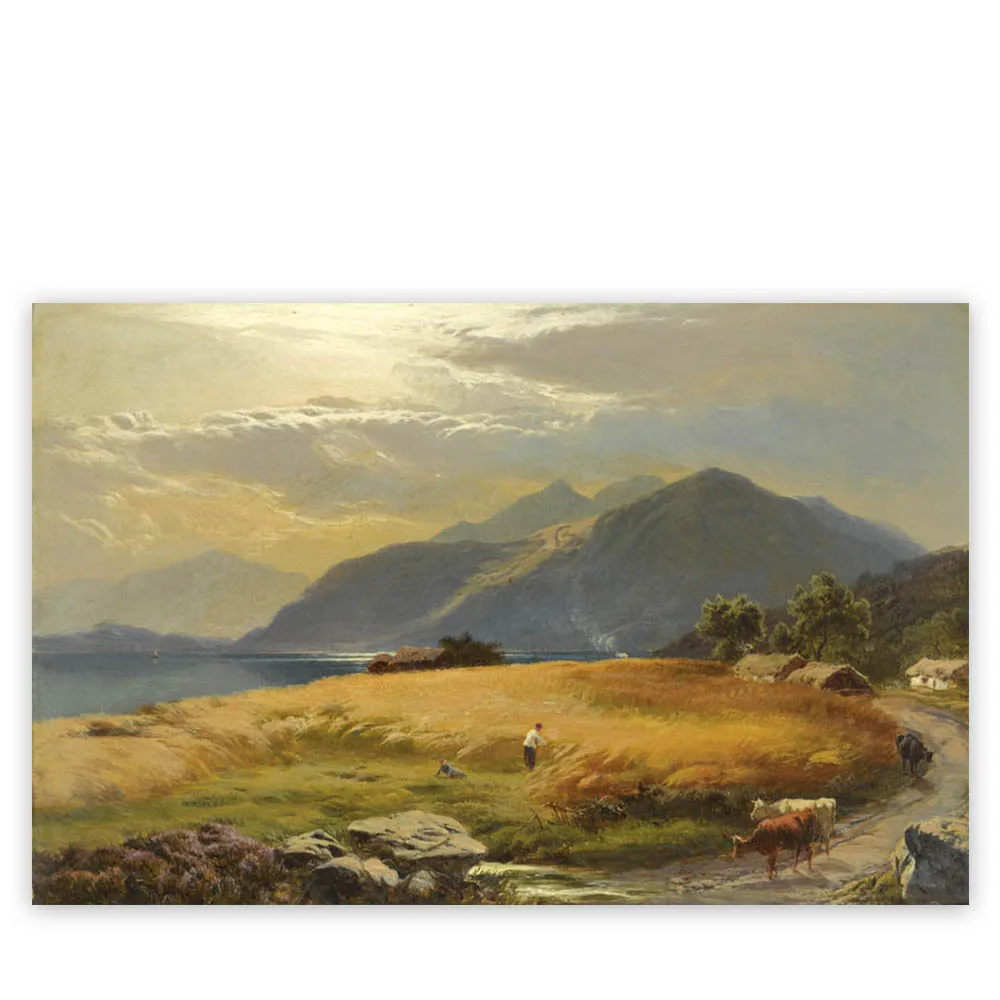 Chinese Style Home Living Room Decor Pico Art Landscape Harvesting Rice Painting