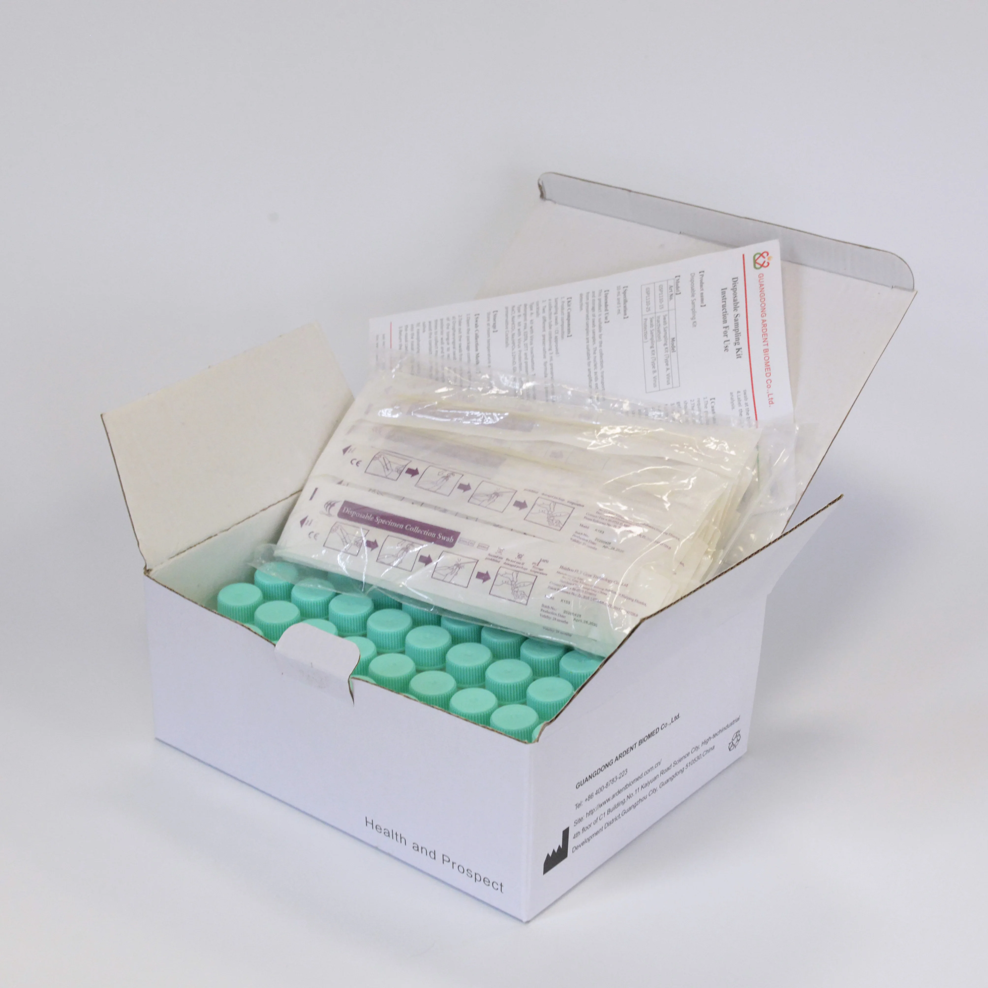 
Medical nylon fibers flocked buccal cell dna collection swab test kit transport swab and tube throat nasal swab with vtm tube 