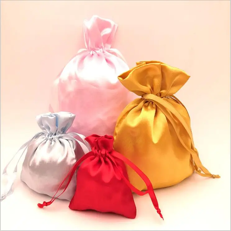 Атласное шелковое нижнее белье, ювелирные сумки на шнурке для бикини