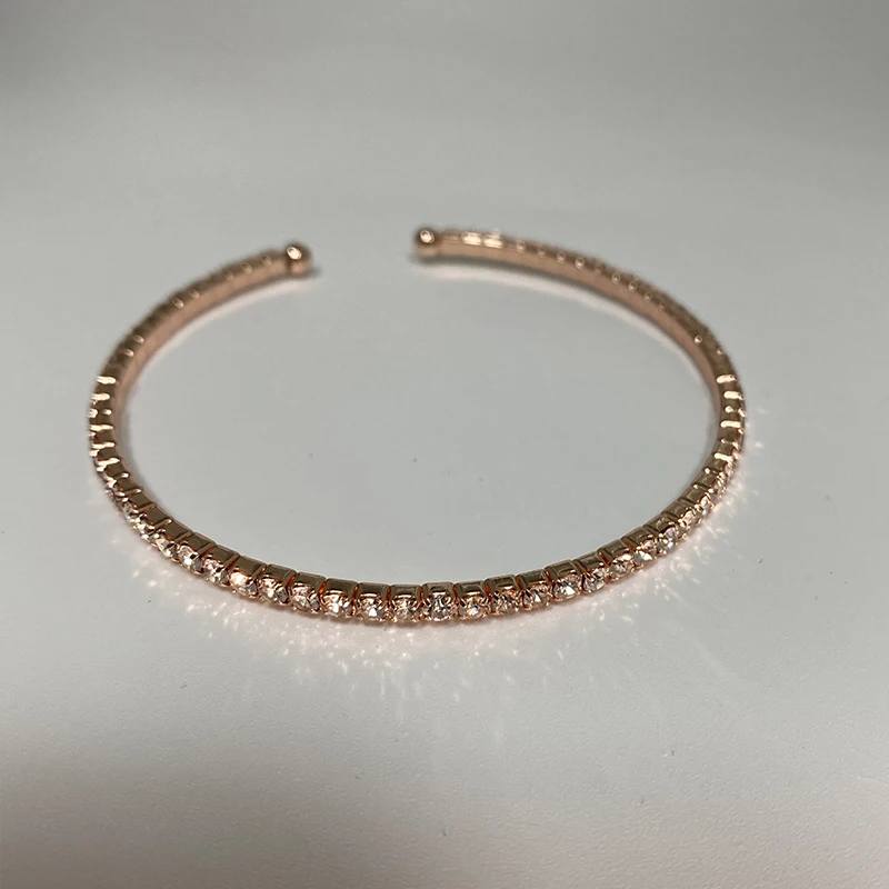 Custom Fashion Diamond Watch Bracelet Women Accessories Wholesale Shiny Bangles With Rhinestone Bracelets Dames