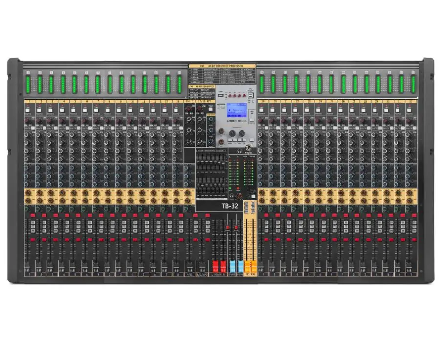GPUB TB-32 New Arrival 24 DSP human effects and 8 DSP instrument effects Audio Mixer