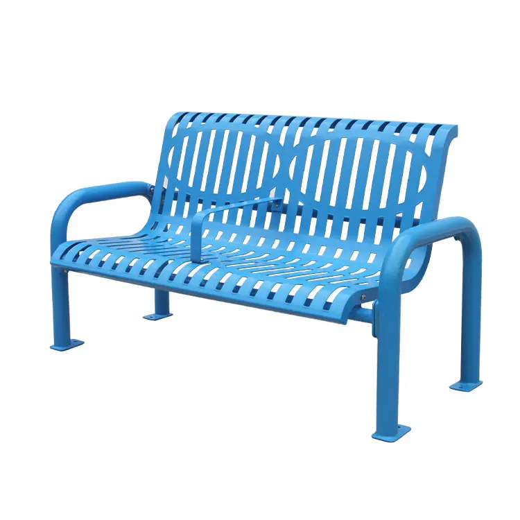  design outside urban street black 2 3 seater outdoor patio modern long metal steel garden public seating bench for