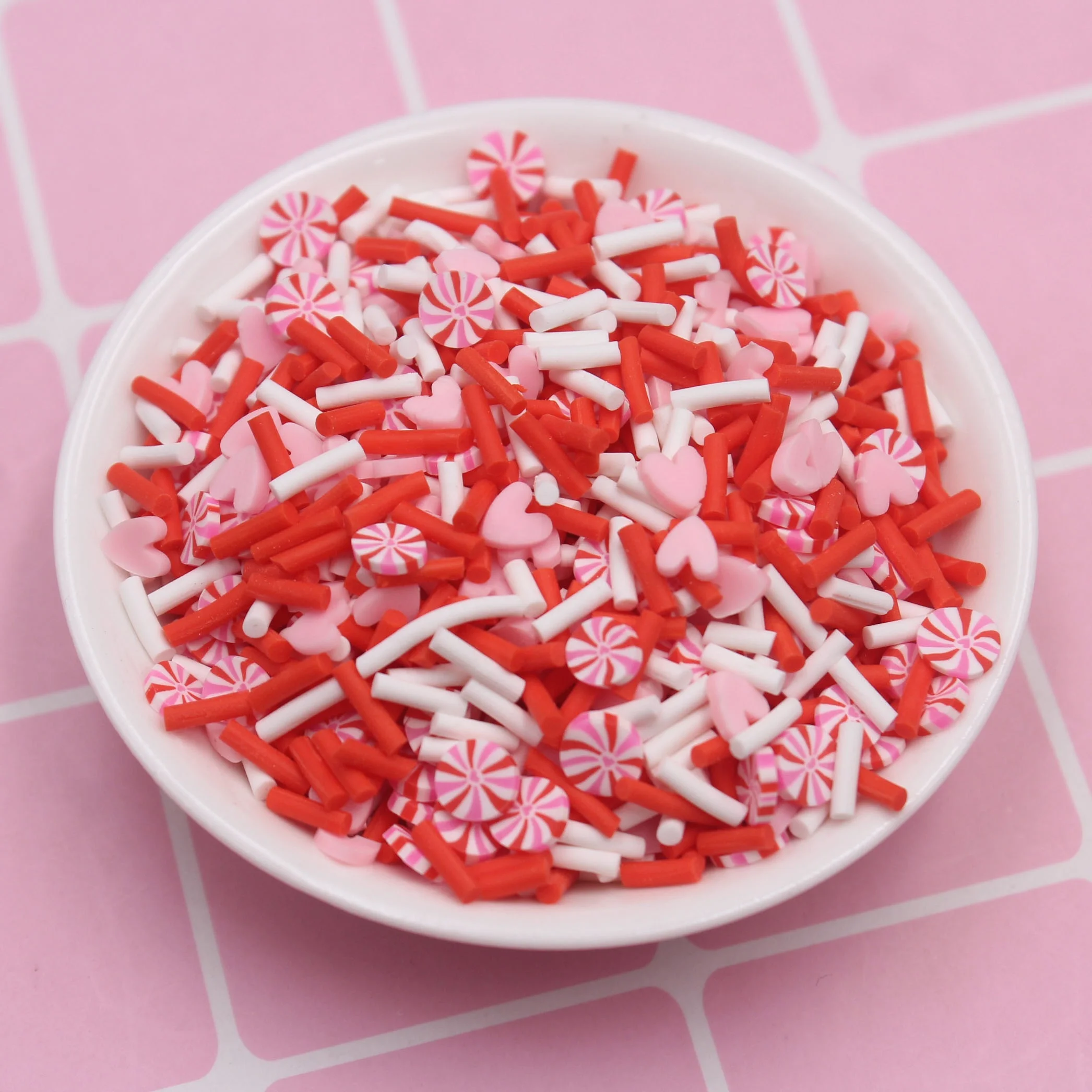 1KG Slime Supplies Craft 5mm Lovely Candy Slices Hearts Faux Mixed Sprinkles Shaker Filler Decoration