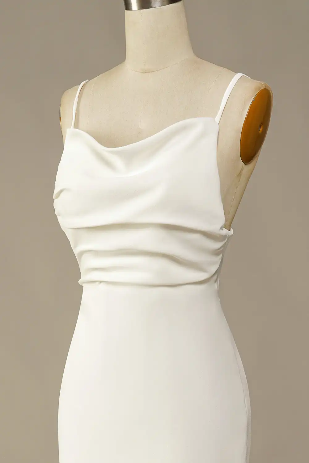 Wholesale Elegant Mermaid Spaghetti Straps Open Back Wedding Dresses 2024 White Floor Length Sleeveless Satin Wedding Gown